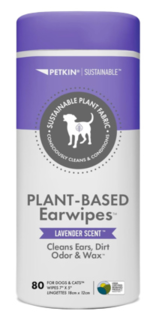 Petkin Plant Based Cat and Dog Ear Wipes Lavender