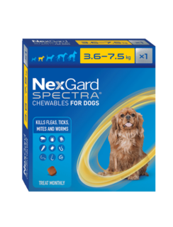 NexGard Spectra Flea Tick & Worm Treatment Chew for Dogs